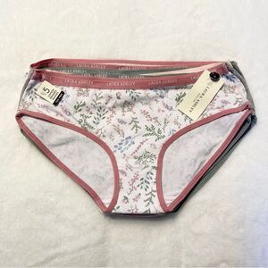 NWT Laura Ashley 5 Pair Bikini Panties Size Large Cotton Blend Cottagecore